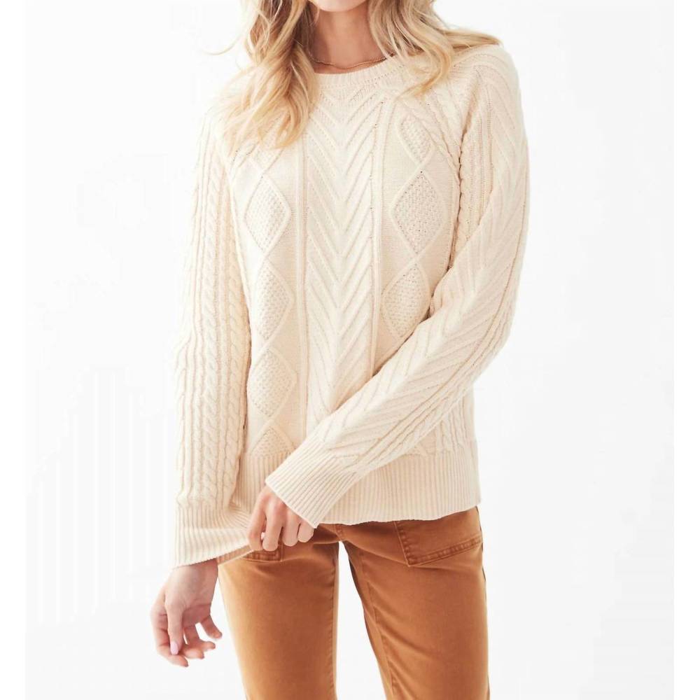 NEW FDJ a-line cable sweater in cream